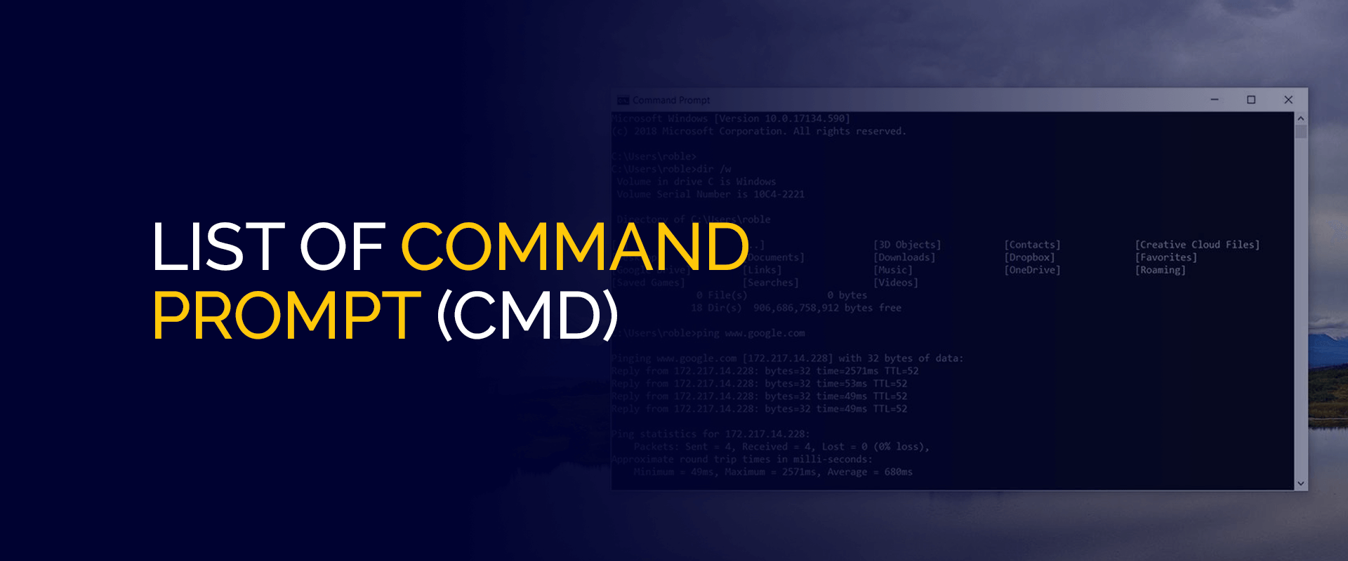 List of Command Prompt (CMD)