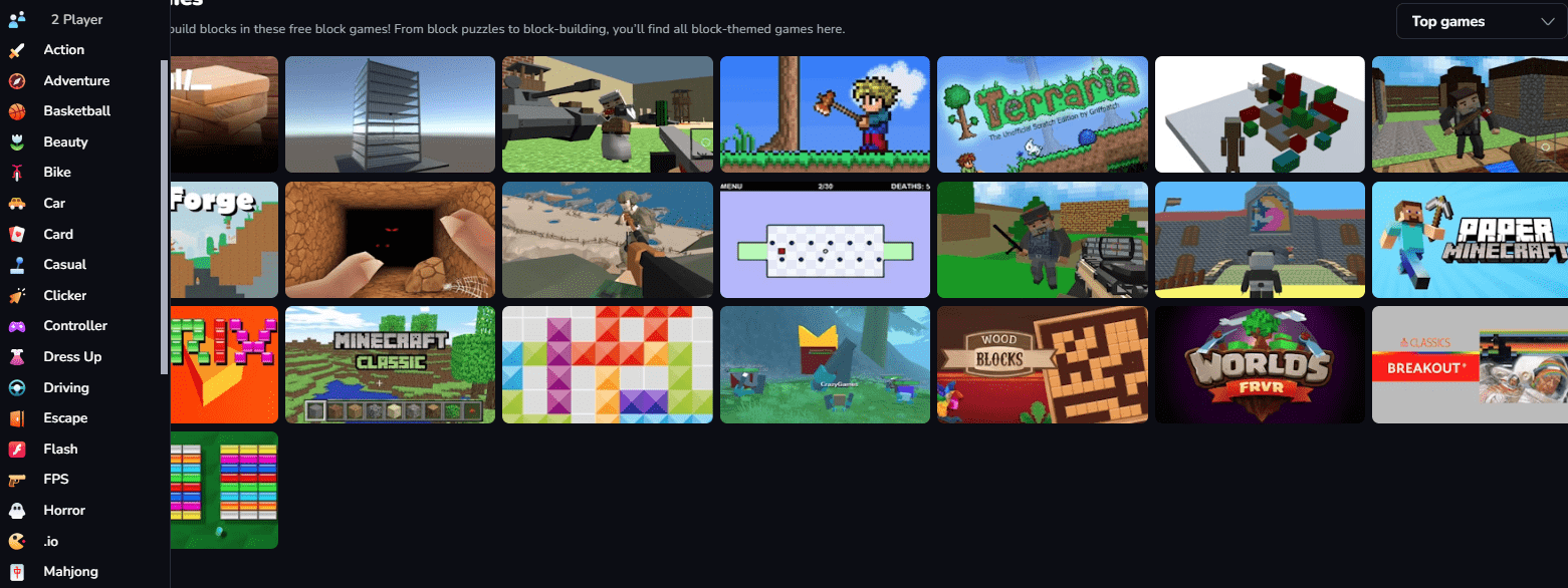 Crazy Games Unblocked Categories