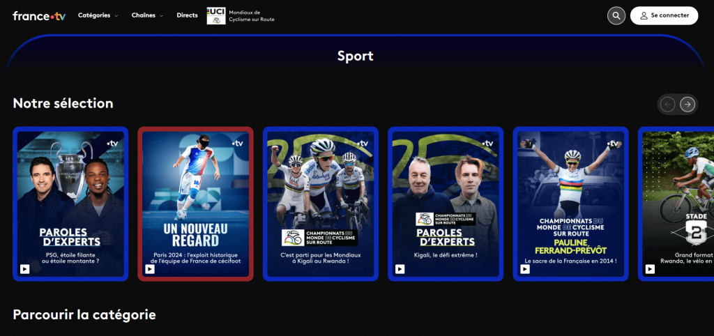 France.tv Sports Page