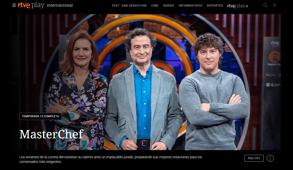 RTVE Play Home Page
